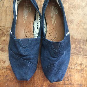 Navy Blue Toms, Size 8